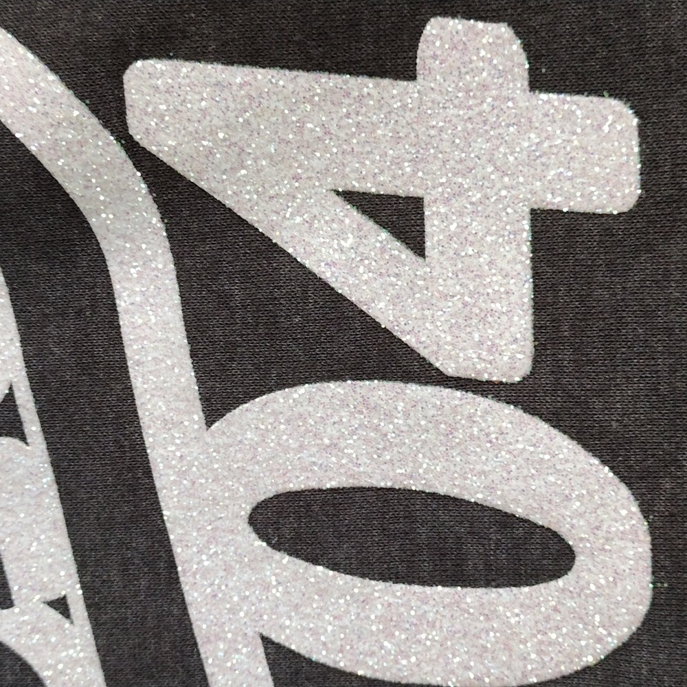 Justice Graphic Hoodie Glitter Branded Fleece. M(10) - Picture 10 of 15